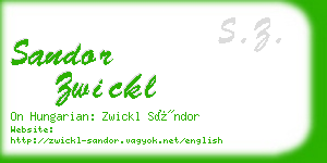 sandor zwickl business card